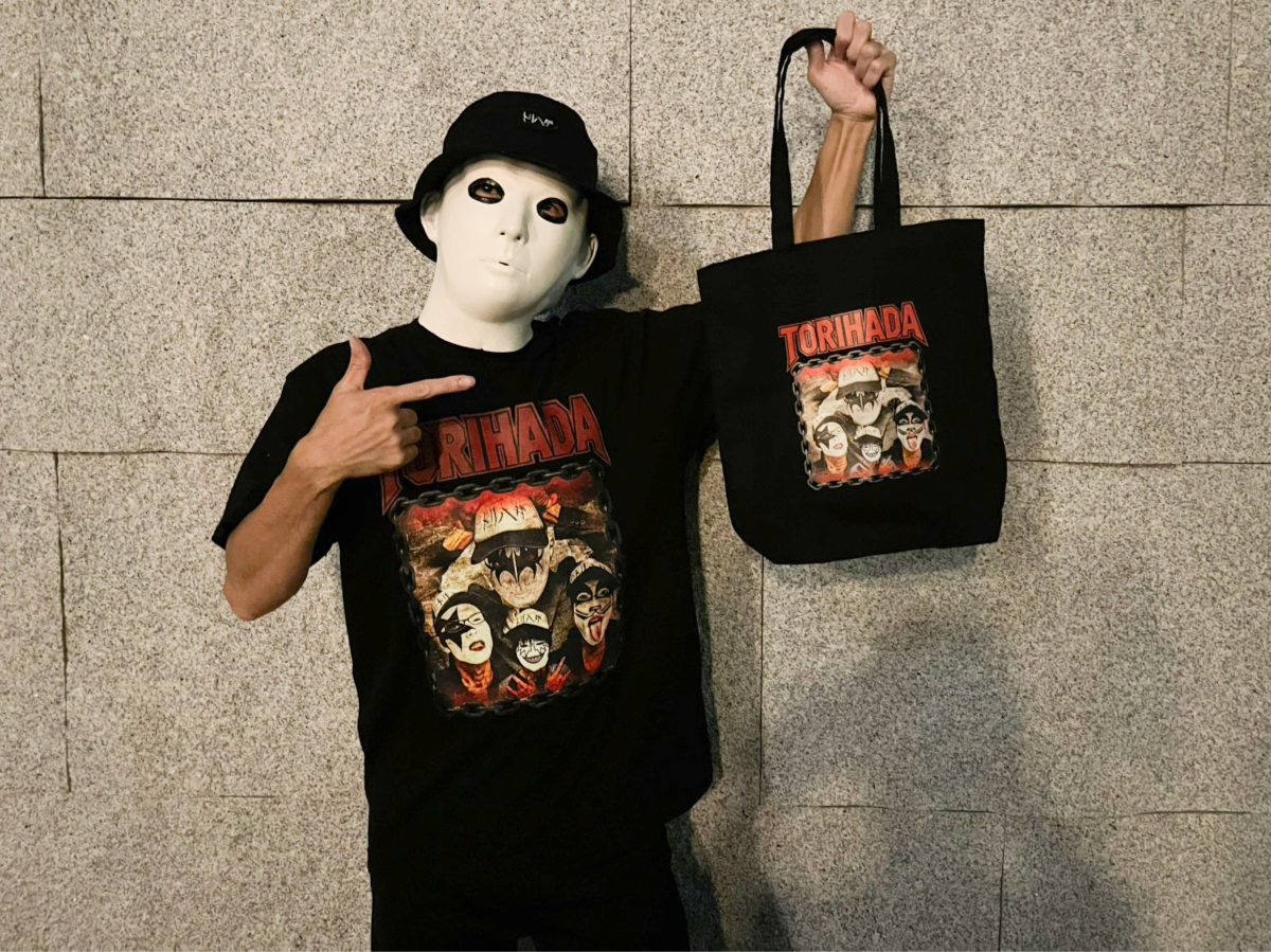 トートバッグバンド風プリント
