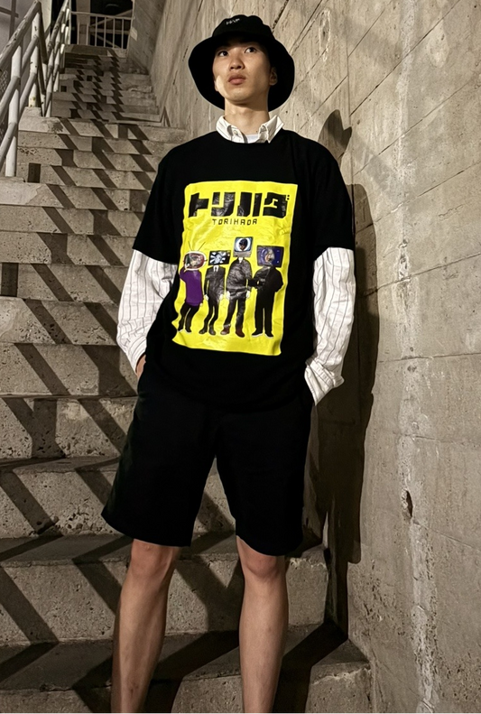 トリハダオリジナルTシャツ【ブラック】｜着用イメージ（正面）