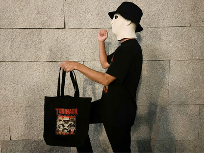 トートバッグバンド風プリント